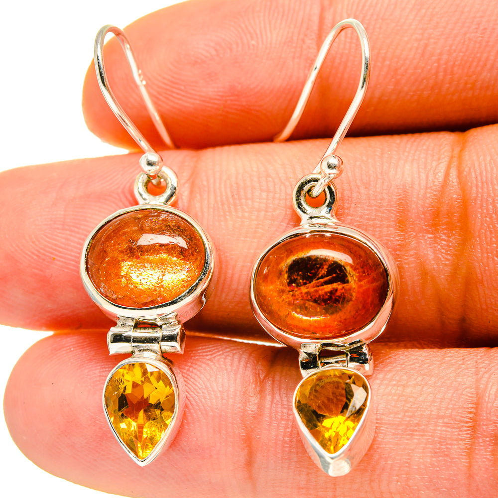 Sunstone Earrings handcrafted by Anasilvercos - EARR416734