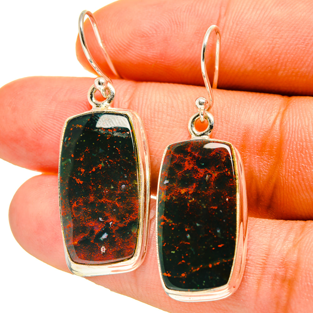 Bloodstone Earrings handcrafted by Anasilvercos - EARR416737