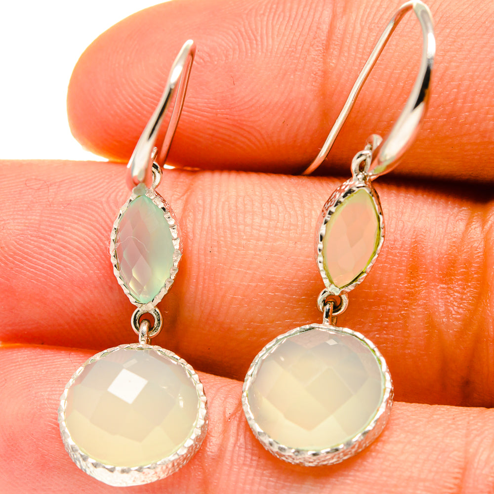 Aqua Chalcedony Earrings handcrafted by Anasilvercos - EARR416743