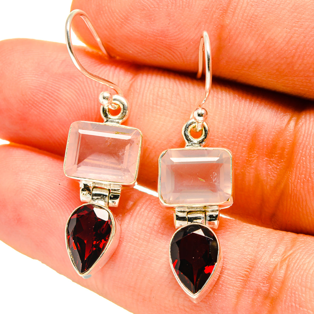 Rose Quartz Earrings handcrafted by Anasilvercos - EARR416748