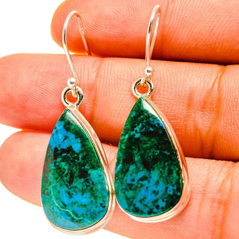 Chrysocolla Earrings handcrafted by Anasilvercos - EARR416753