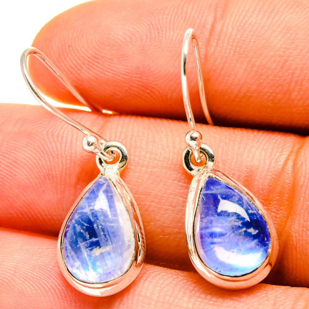 Rainbow Moonstone Earrings handcrafted by Anasilvercos - EARR416756