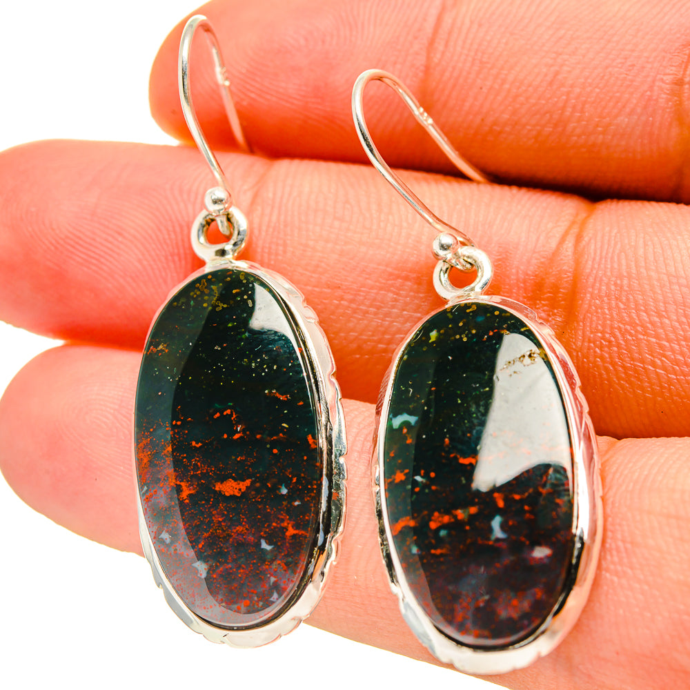 Bloodstone Earrings handcrafted by Anasilvercos - EARR416764