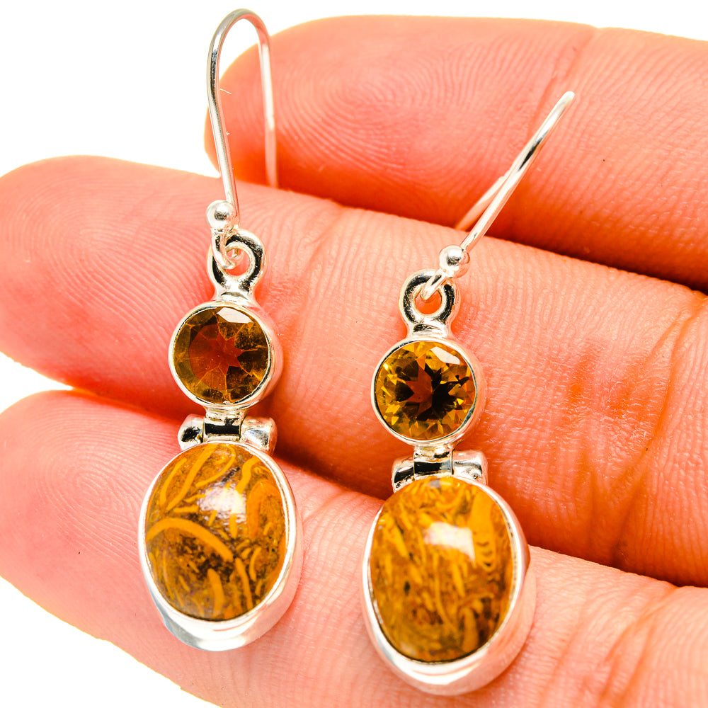 Palm Wood Jasper Earrings handcrafted by Anasilvercos - EARR416765