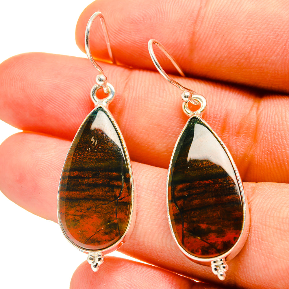 Bloodstone Earrings handcrafted by Anasilvercos - EARR416768