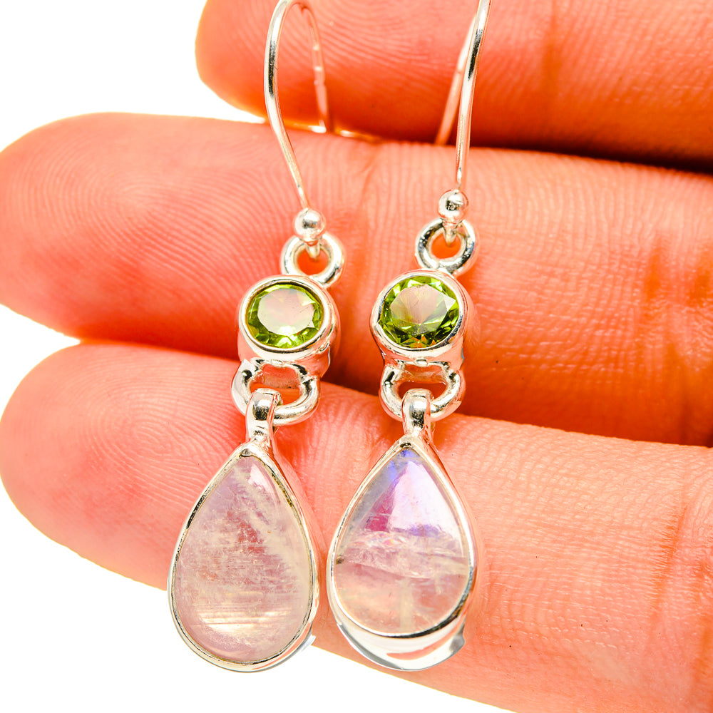 Rainbow Moonstone Earrings handcrafted by Anasilvercos - EARR416785