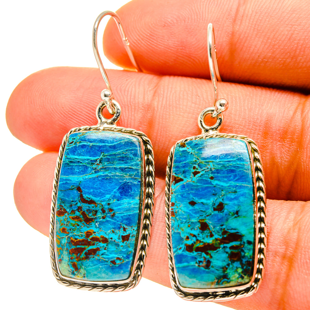 Chrysocolla Earrings handcrafted by Anasilvercos - EARR416792