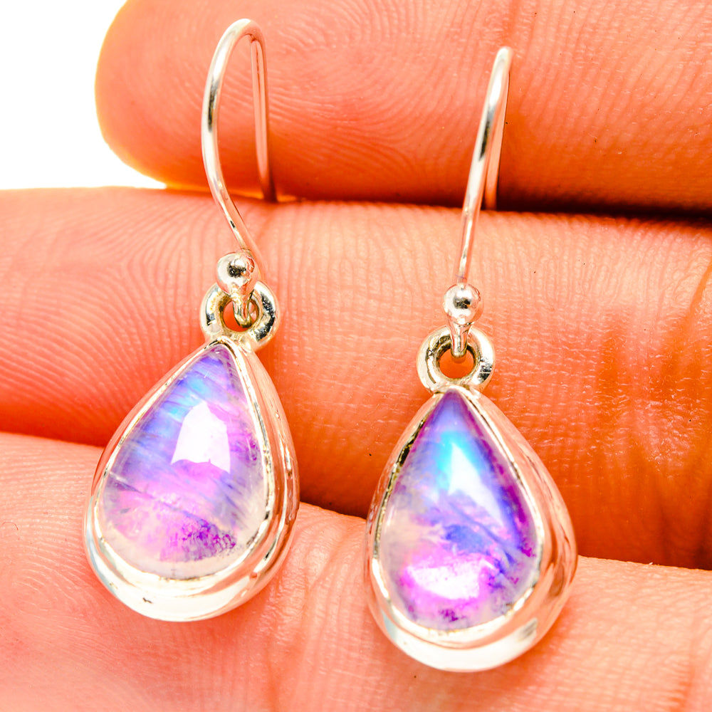 Pink Moonstone Earrings handcrafted by Anasilvercos - EARR416796