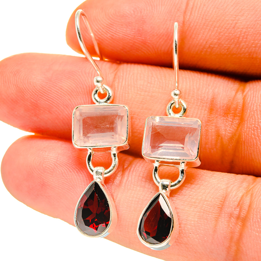 Rose Quartz Earrings handcrafted by Anasilvercos - EARR416797
