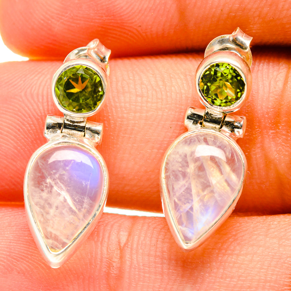 Rainbow Moonstone Earrings handcrafted by Anasilvercos - EARR416802