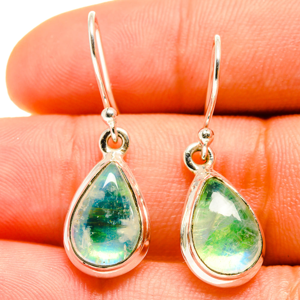 Green Moonstone Earrings handcrafted by Anasilvercos - EARR416811