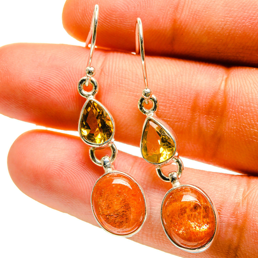 Sunstone, Citrine Earrings handcrafted by Anasilvercos - EARR416813