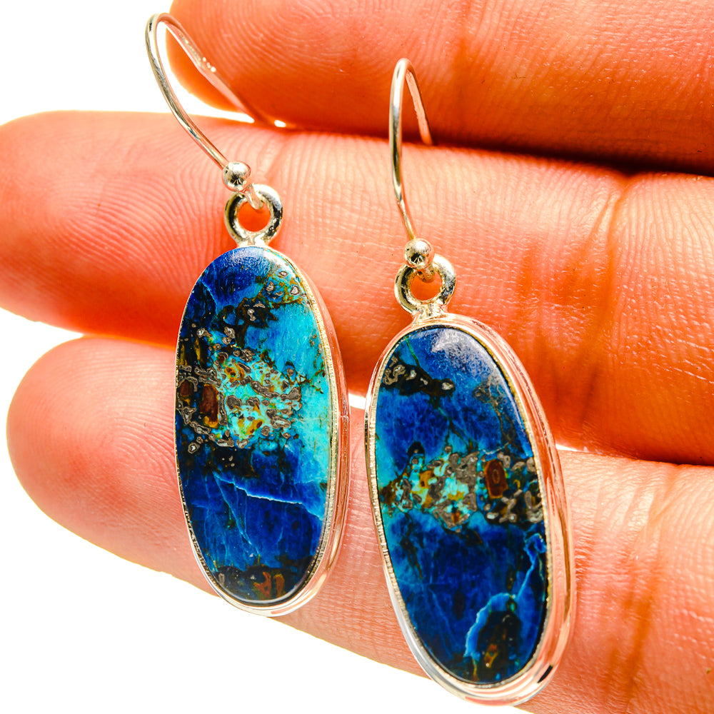 Shattuckite Earrings handcrafted by Anasilvercos - EARR416814