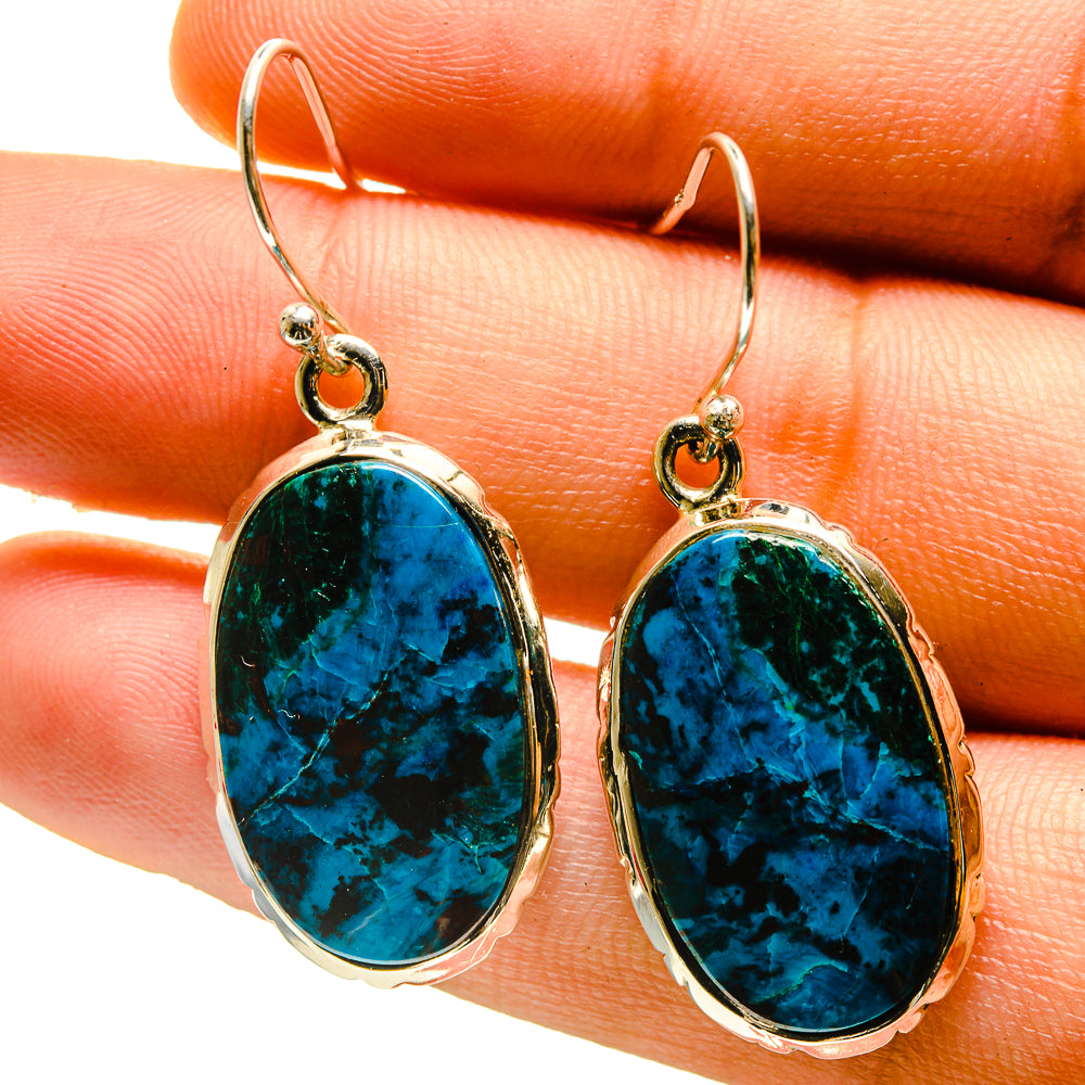 Shattuckite Earrings handcrafted by Anasilvercos - EARR416817