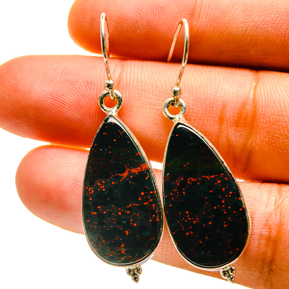 Bloodstone Earrings handcrafted by Anasilvercos - EARR416819