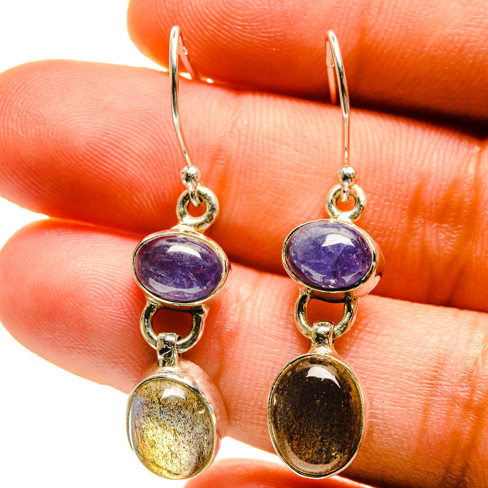 Labradorite, Tanzanite Earrings handcrafted by Anasilvercos - EARR416827
