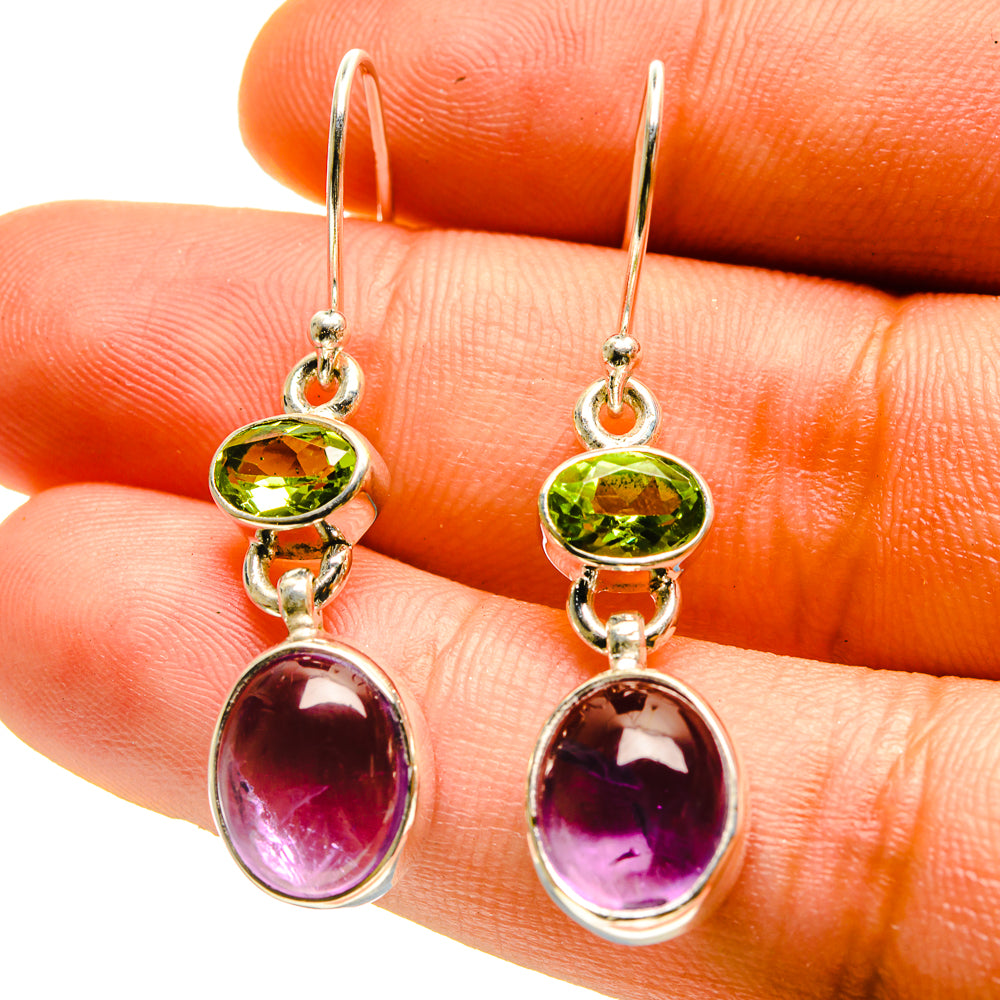 Amethyst, Peridot Earrings handcrafted by Anasilvercos - EARR416848