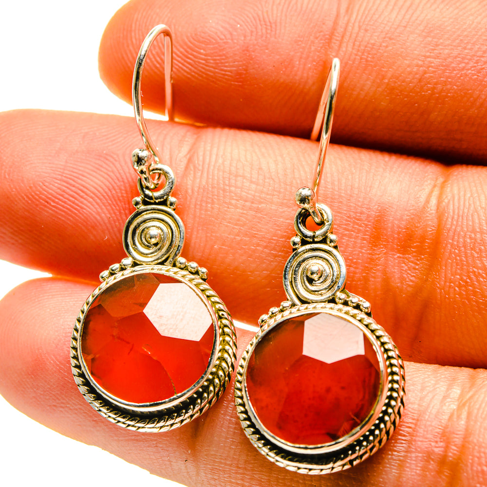 Fire Crab Agate Earrings handcrafted by Anasilvercos - EARR416849
