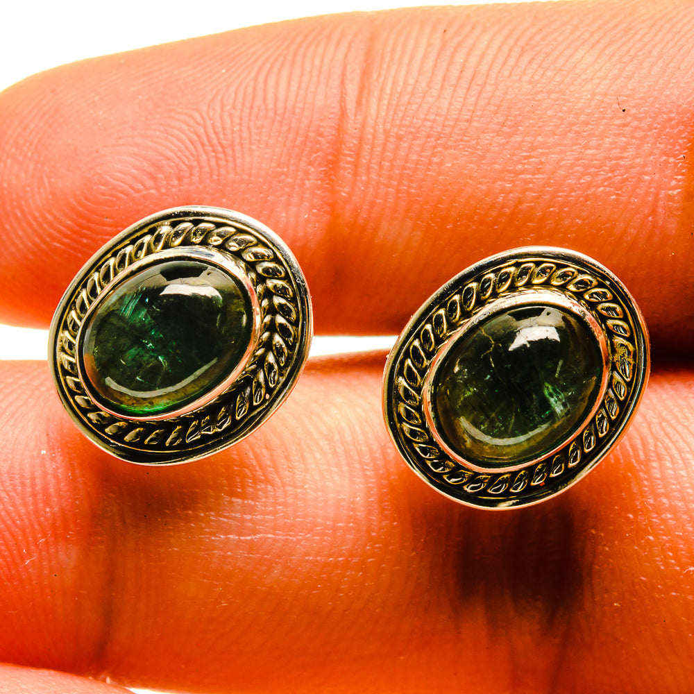 Green Tourmaline Earrings handcrafted by Anasilvercos - EARR416851