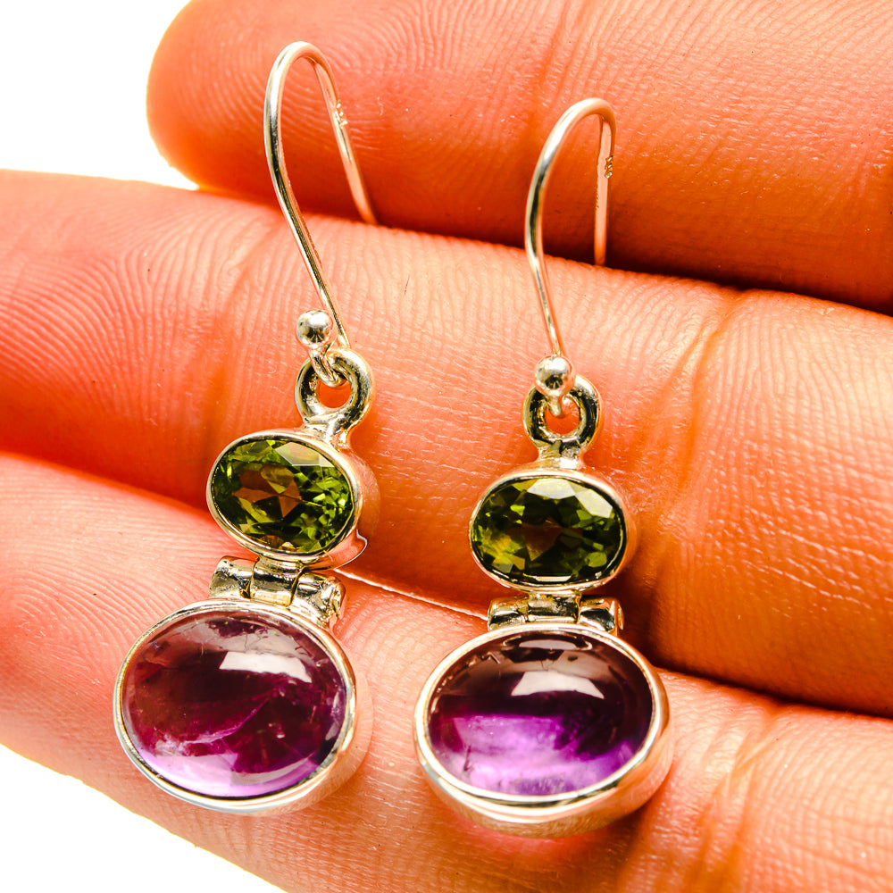 Amethyst, Peridot Earrings handcrafted by Anasilvercos - EARR416852