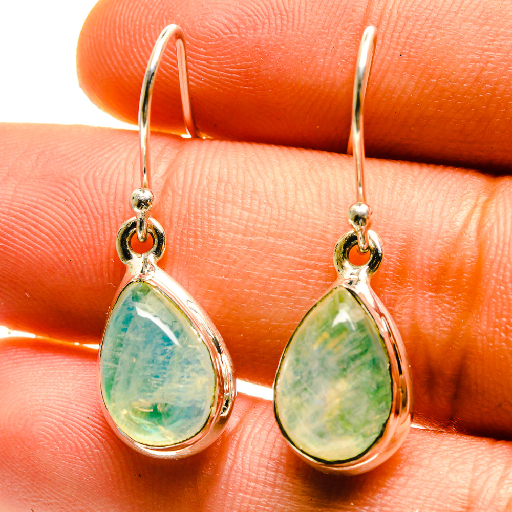 Green Moonstone Earrings handcrafted by Anasilvercos - EARR416855