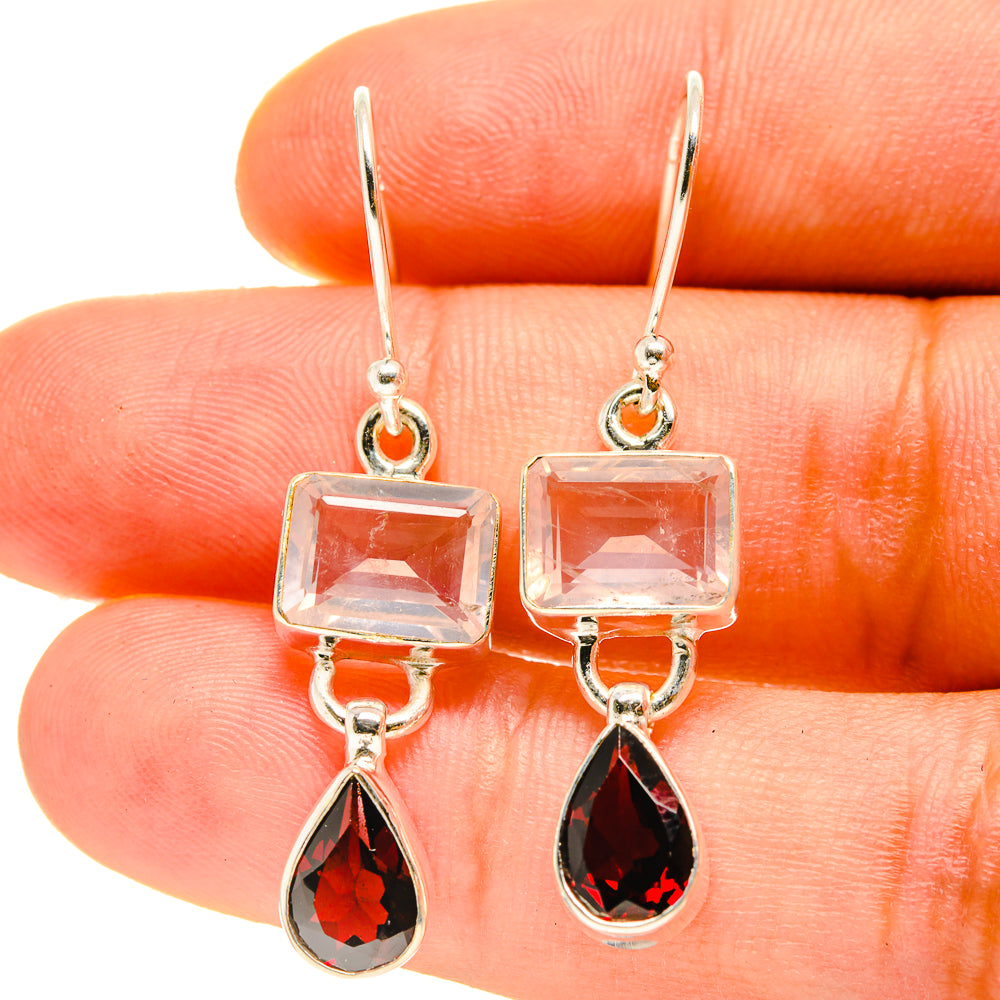 Rose Quartz Earrings handcrafted by Anasilvercos - EARR416861