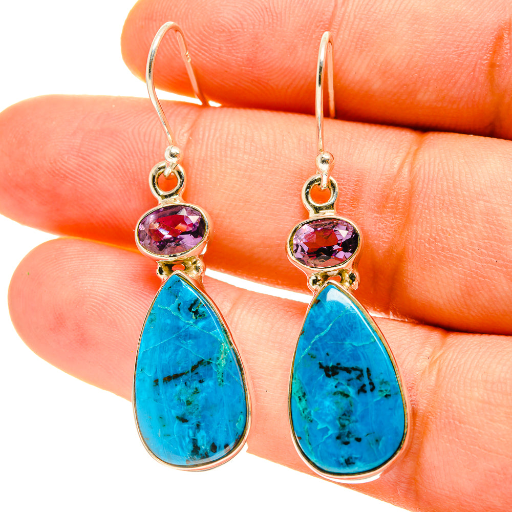 Chrysocolla Earrings handcrafted by Anasilvercos - EARR416866