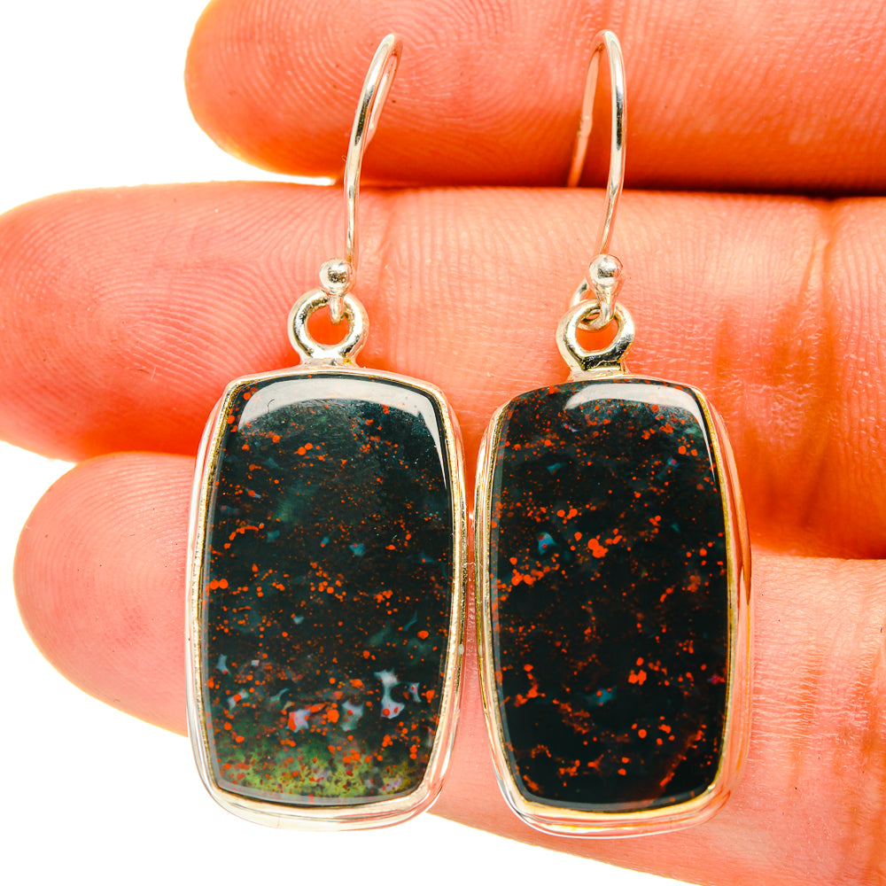 Bloodstone Earrings handcrafted by Anasilvercos - EARR416868