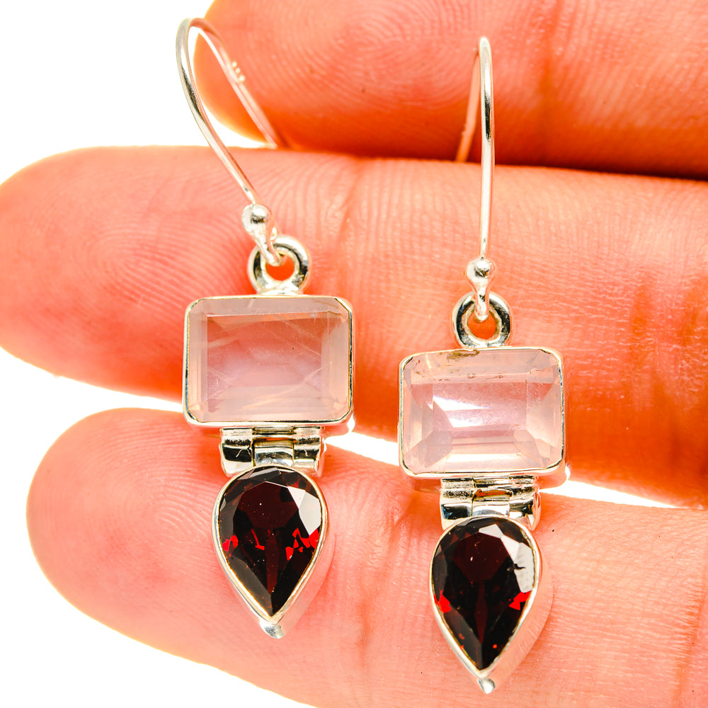 Rose Quartz Earrings handcrafted by Anasilvercos - EARR416869