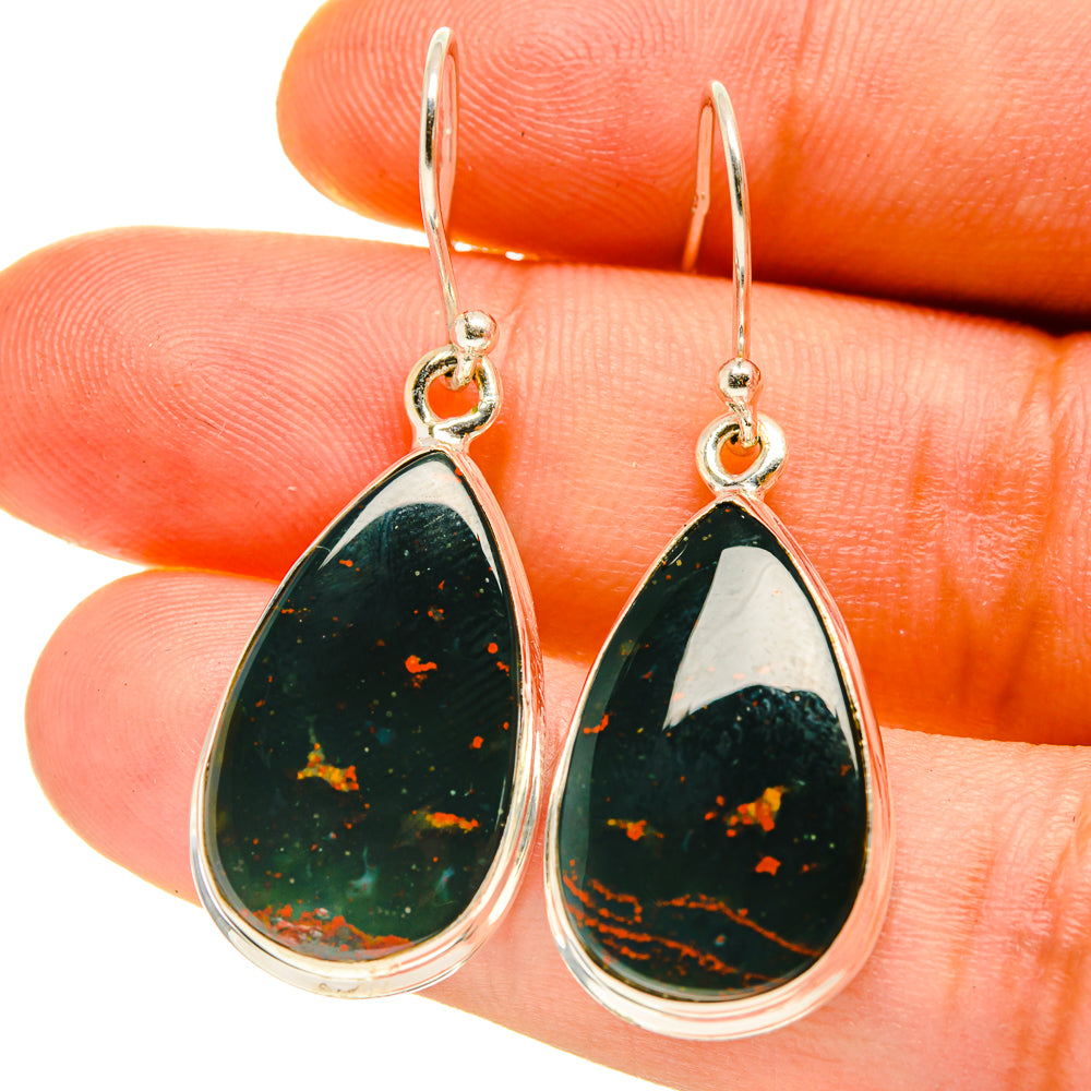 Bloodstone Earrings handcrafted by Anasilvercos - EARR416870
