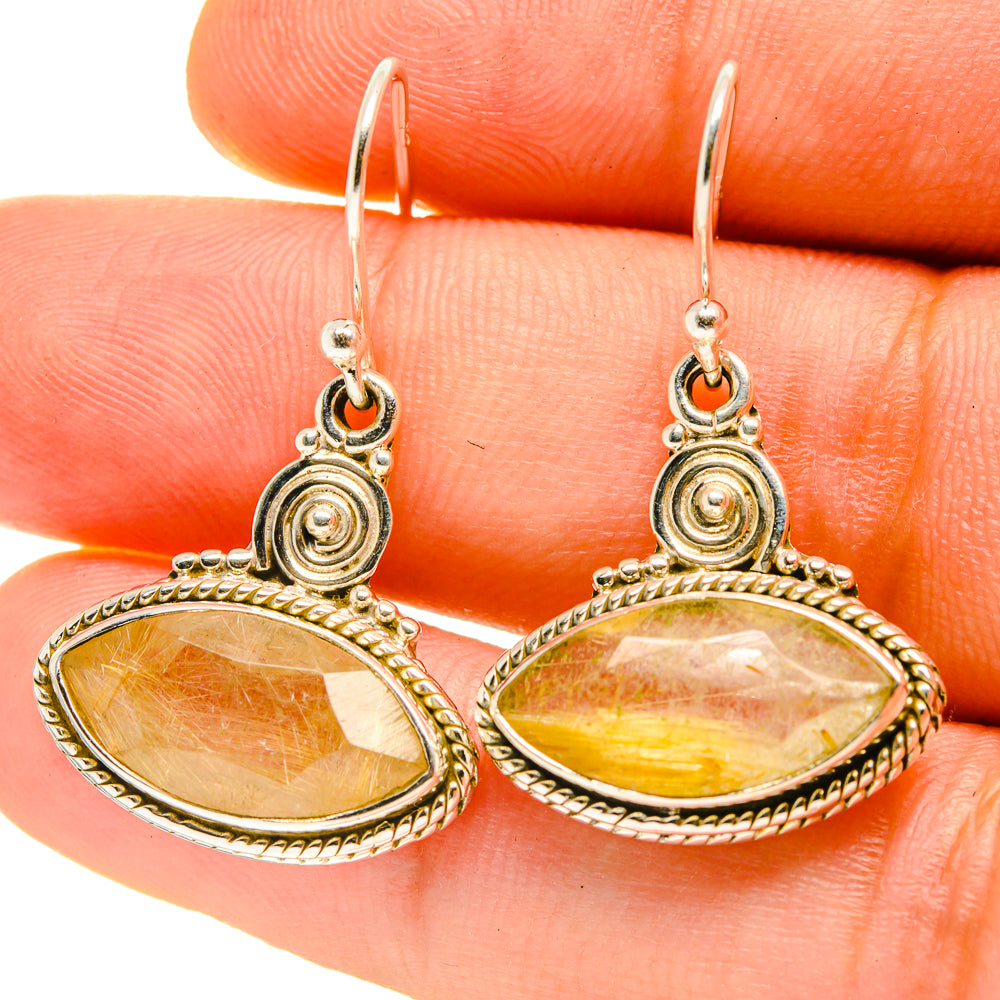Rutilated Quartz Earrings handcrafted by Anasilvercos - EARR416881