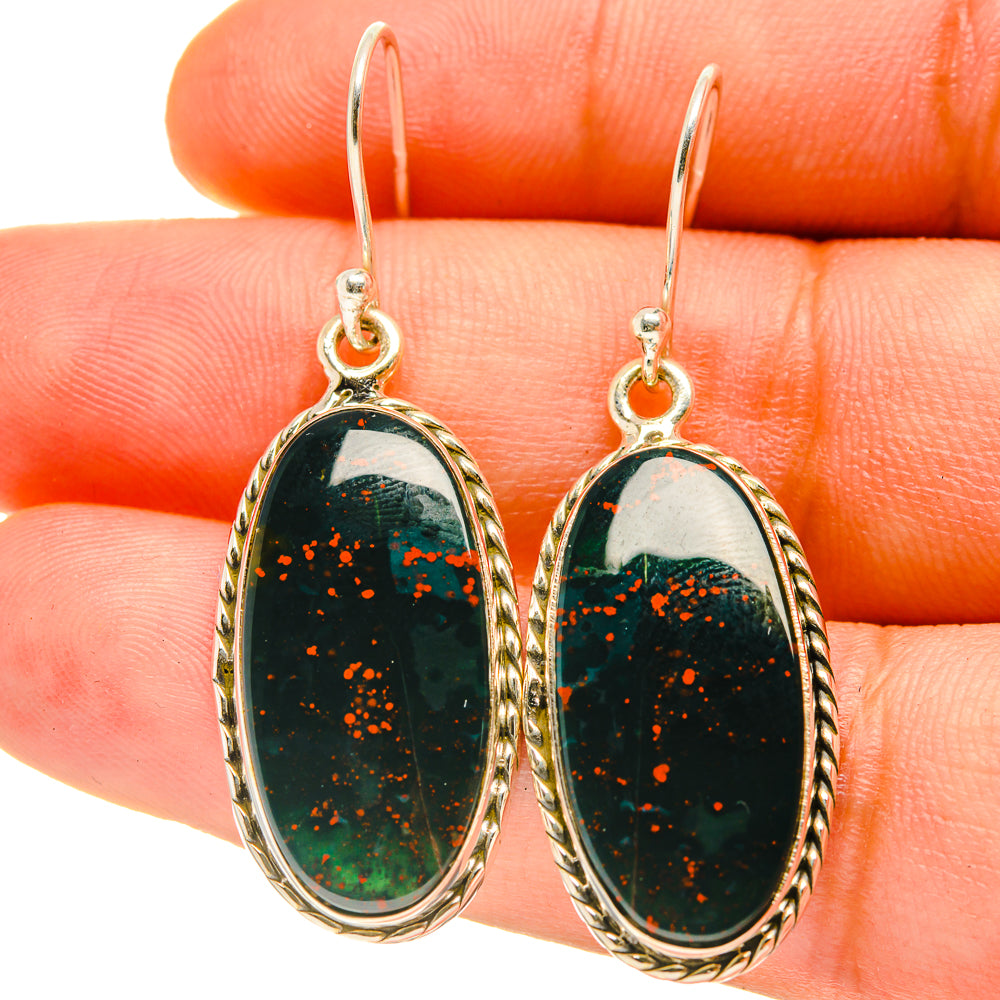 Bloodstone Earrings handcrafted by Anasilvercos - EARR416883