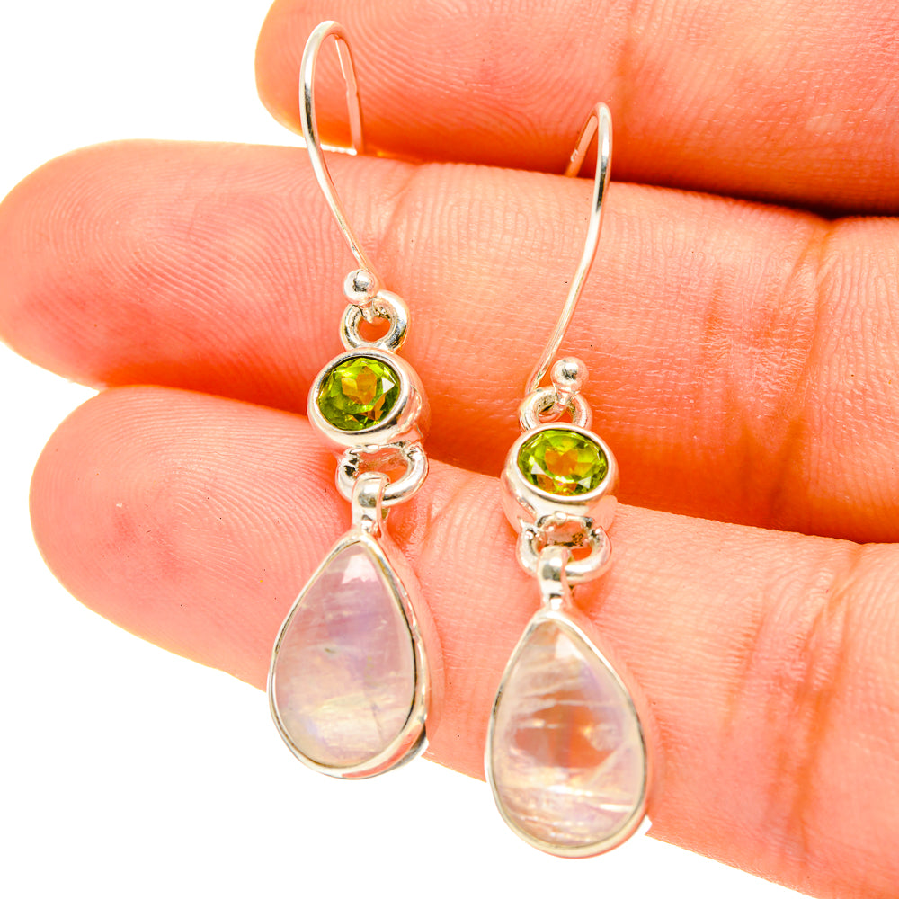 Rainbow Moonstone Earrings handcrafted by Anasilvercos - EARR416885