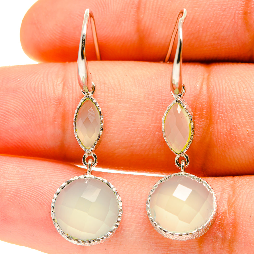 Aqua Chalcedony Earrings handcrafted by Anasilvercos - EARR416893