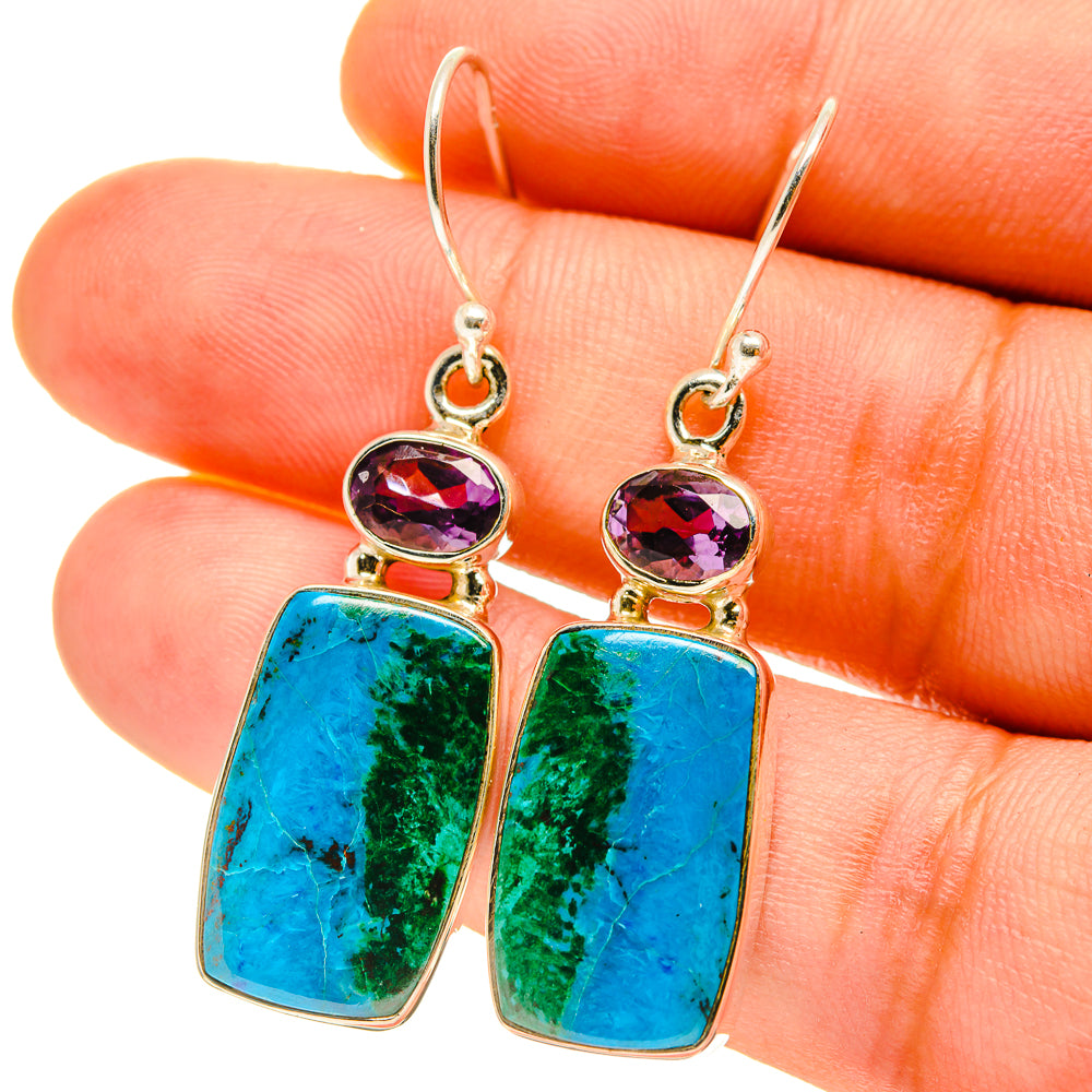 Chrysocolla Earrings handcrafted by Anasilvercos - EARR416895