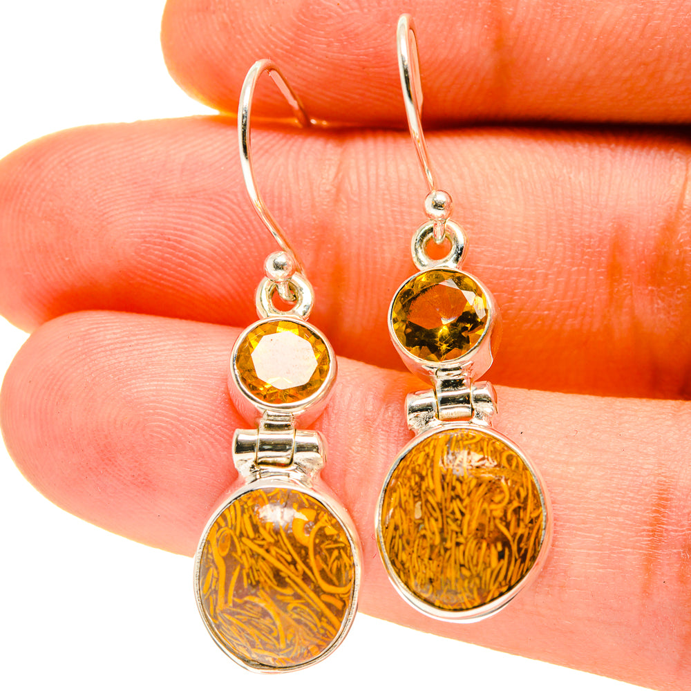 Palm Wood Jasper Earrings handcrafted by Anasilvercos - EARR416896