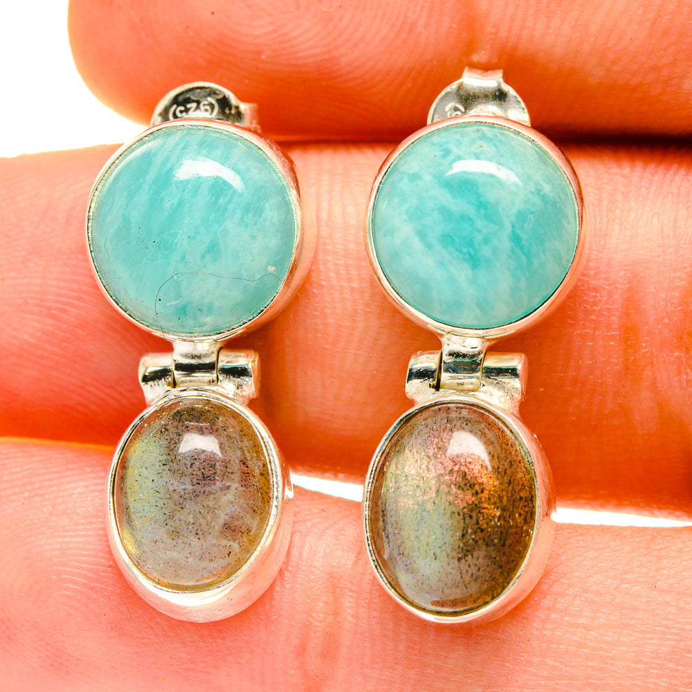 Peruvian Amazonite Earrings handcrafted by Anasilvercos - EARR416898