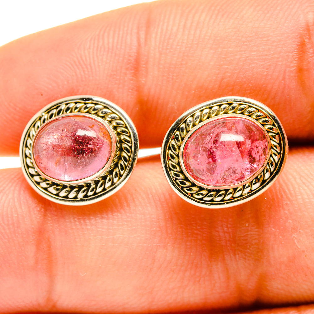 Pink Tourmaline Earrings handcrafted by Anasilvercos - EARR416900