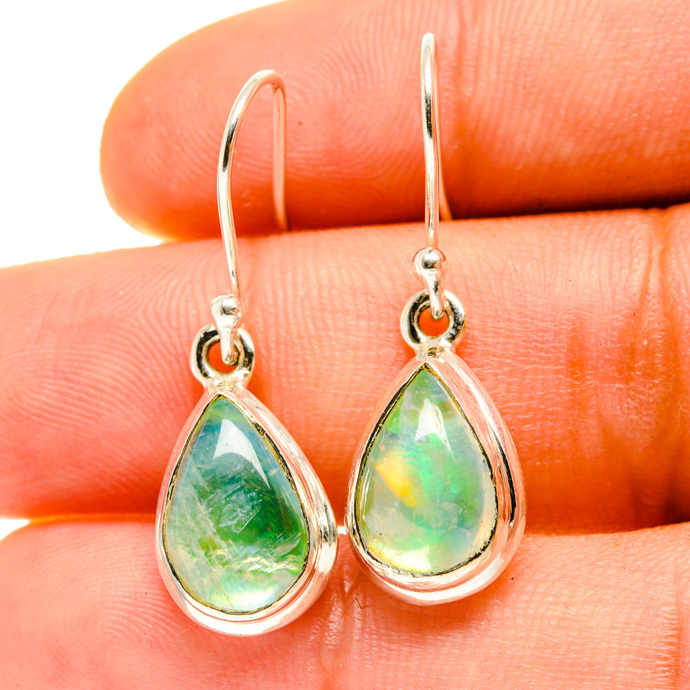 Green Moonstone Earrings handcrafted by Anasilvercos - EARR416901