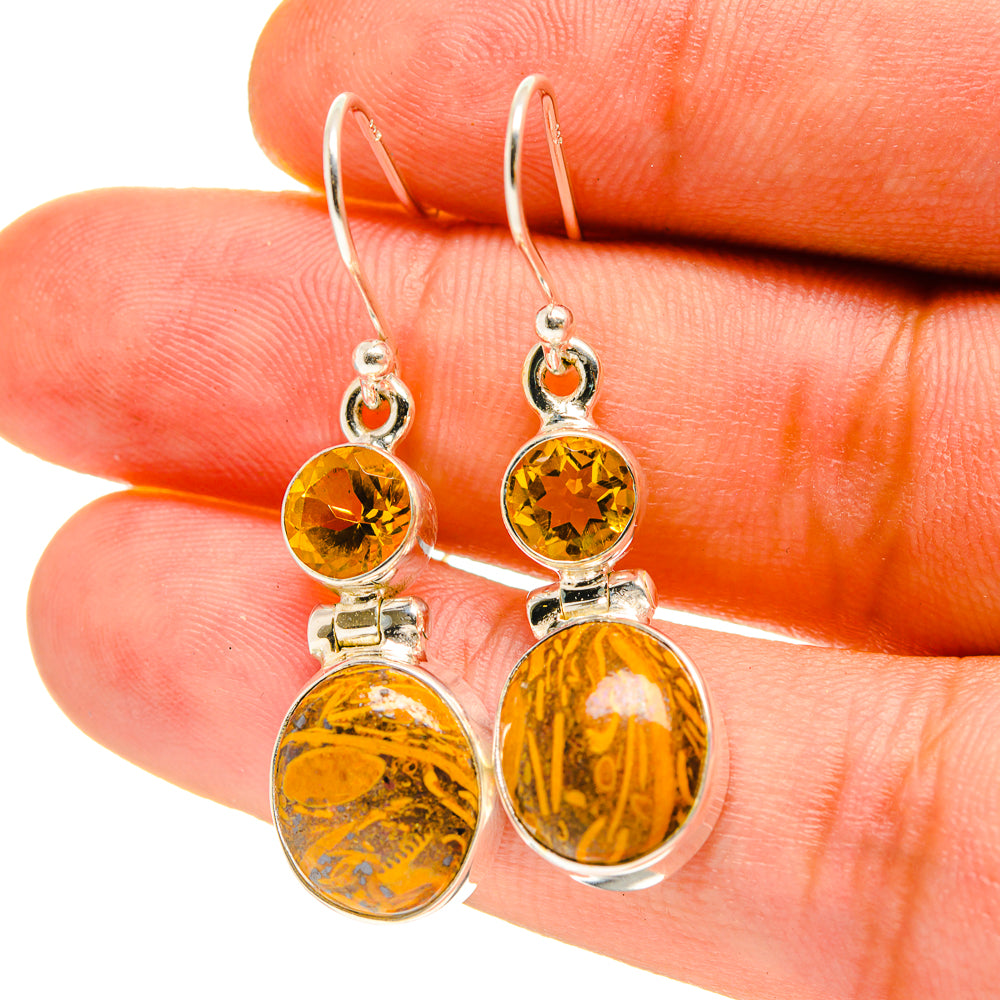 Palm Wood Jasper Earrings handcrafted by Anasilvercos - EARR416911