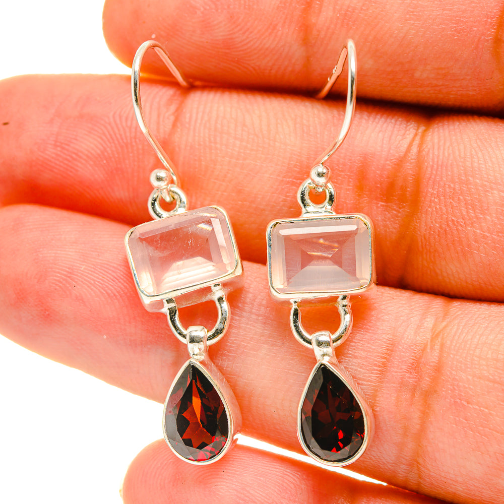 Rose Quartz Earrings handcrafted by Anasilvercos - EARR416912