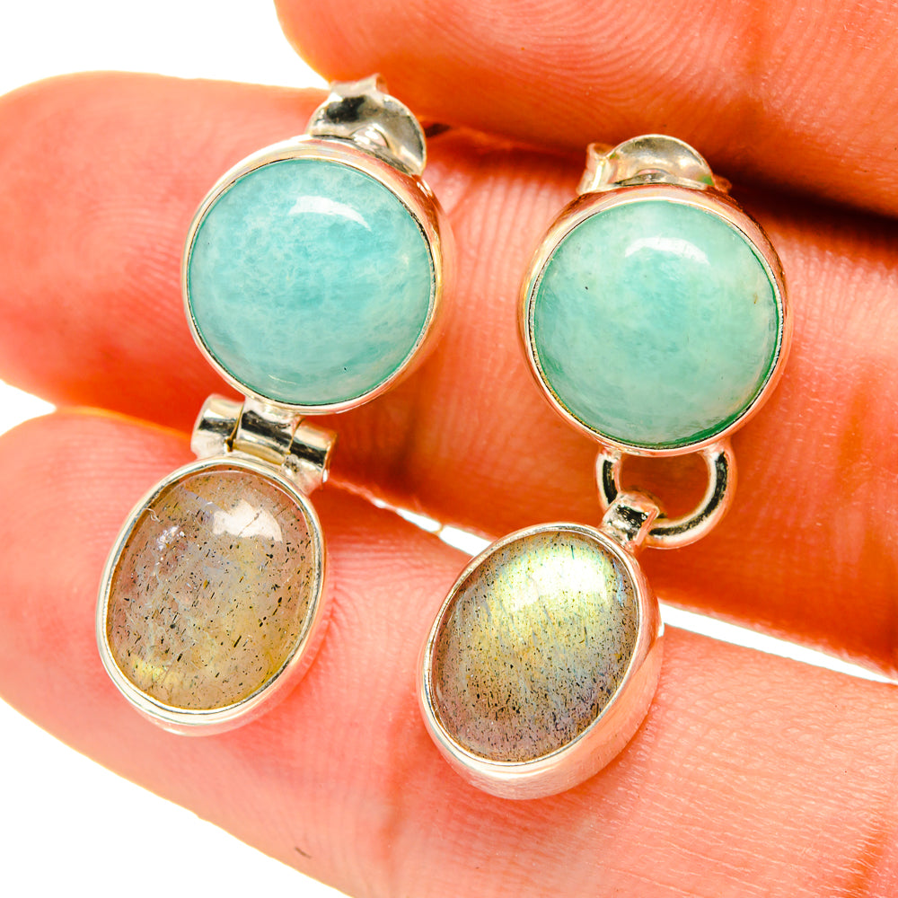Peruvian Amazonite Earrings handcrafted by Anasilvercos - EARR416923