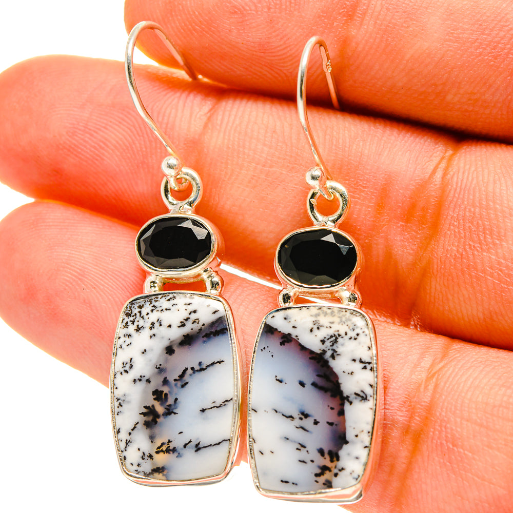 Dendritic Opal Earrings handcrafted by Anasilvercos - EARR416925