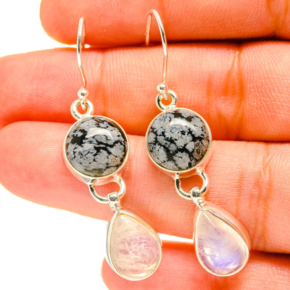 Snowflake Obsidian Earrings handcrafted by Anasilvercos - EARR416931