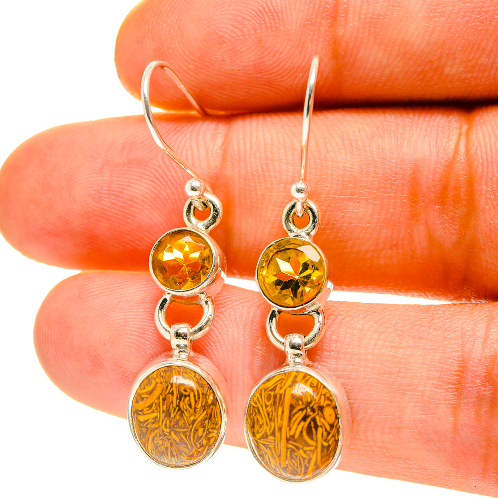 Palm Wood Jasper Earrings handcrafted by Anasilvercos - EARR416937
