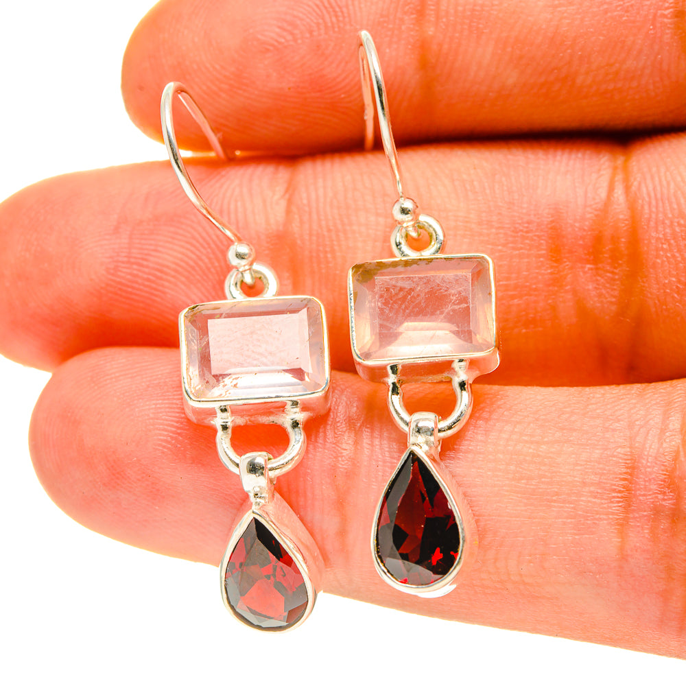 Rose Quartz Earrings handcrafted by Anasilvercos - EARR416938