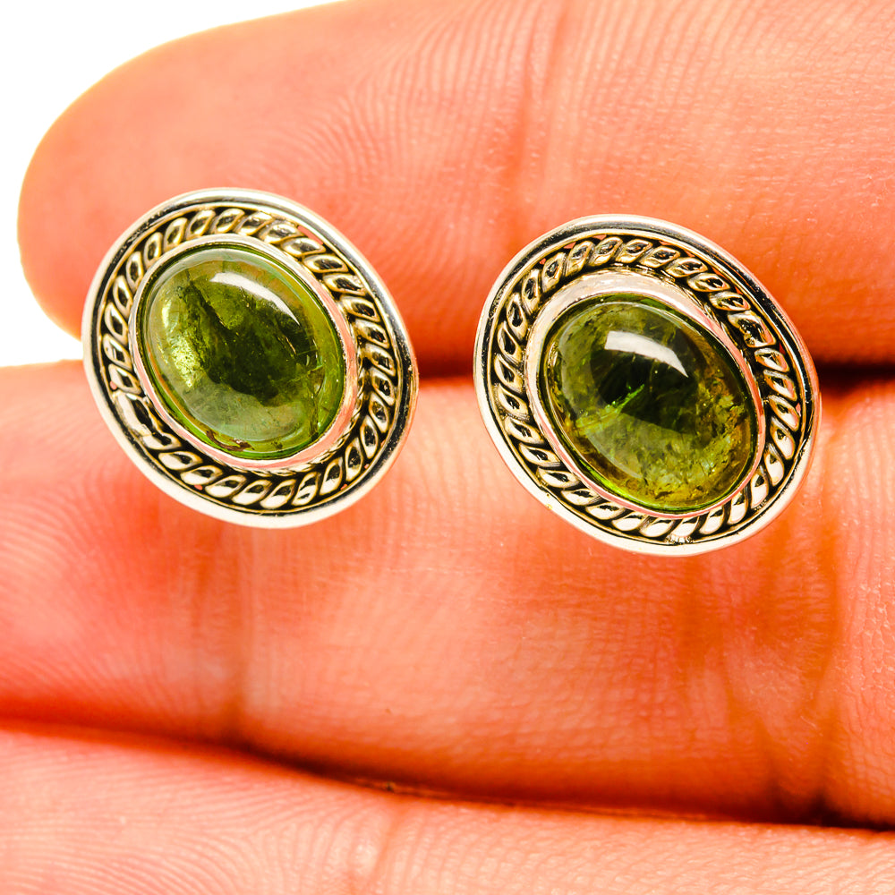 Green Tourmaline Earrings handcrafted by Anasilvercos - EARR416939