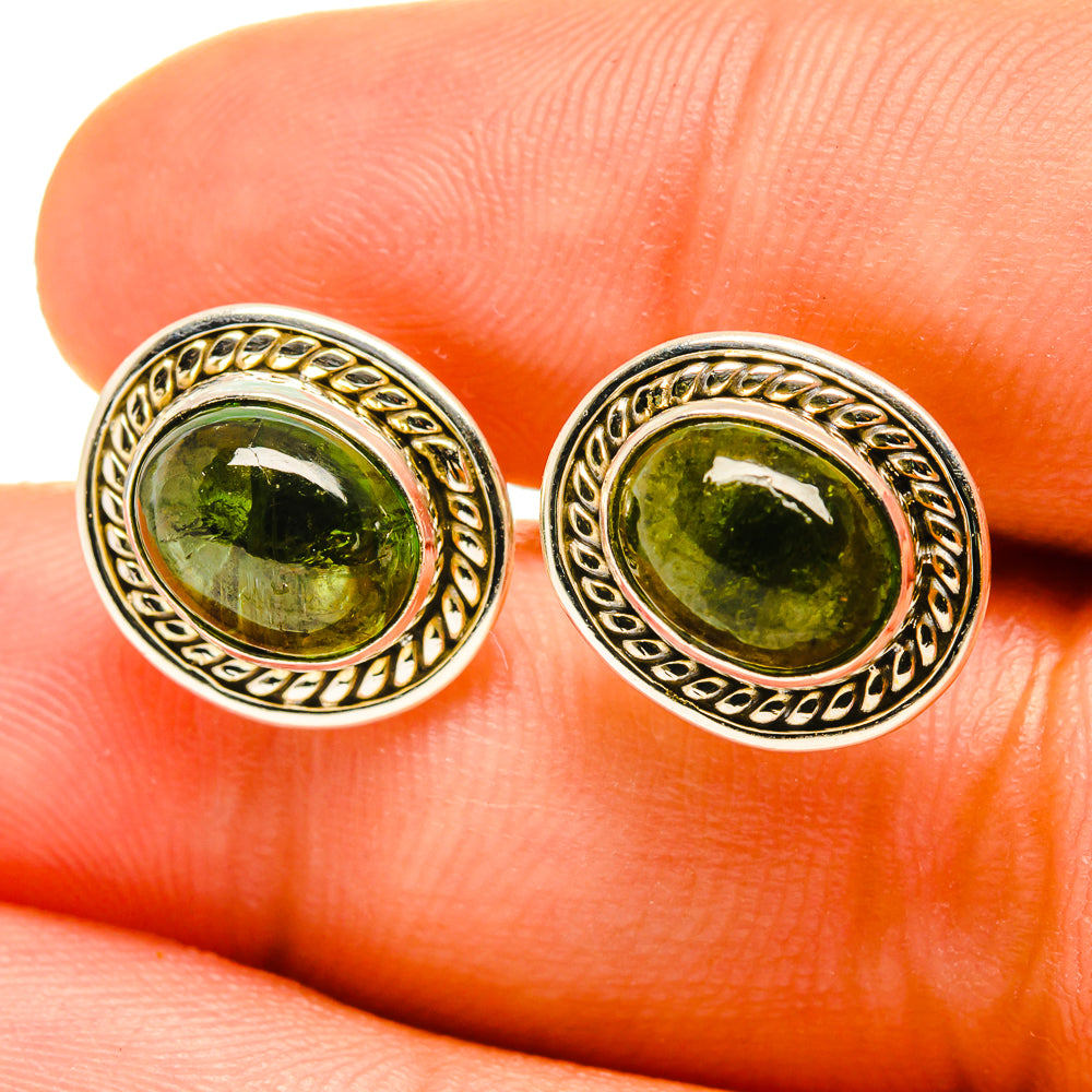 Green Tourmaline Earrings handcrafted by Anasilvercos - EARR416941