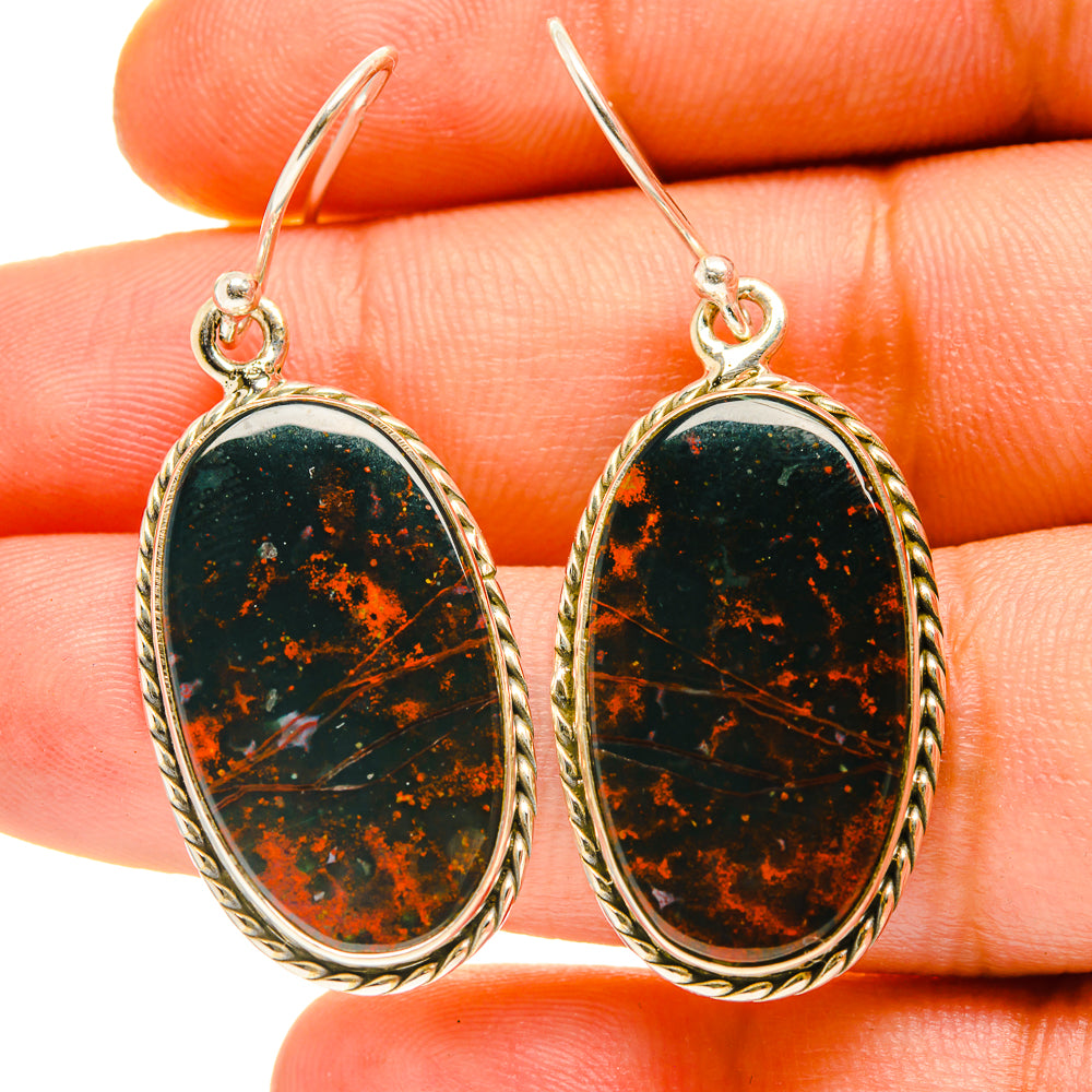 Bloodstone Earrings handcrafted by Anasilvercos - EARR416948