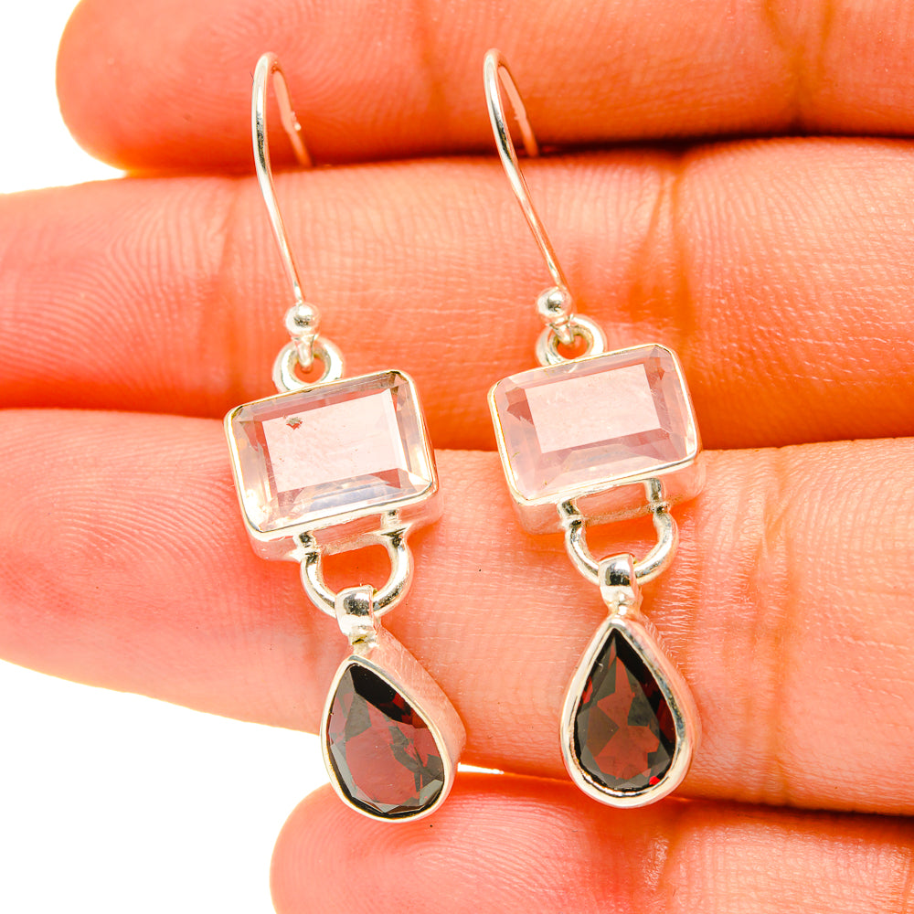 Rose Quartz Earrings handcrafted by Anasilvercos - EARR416954